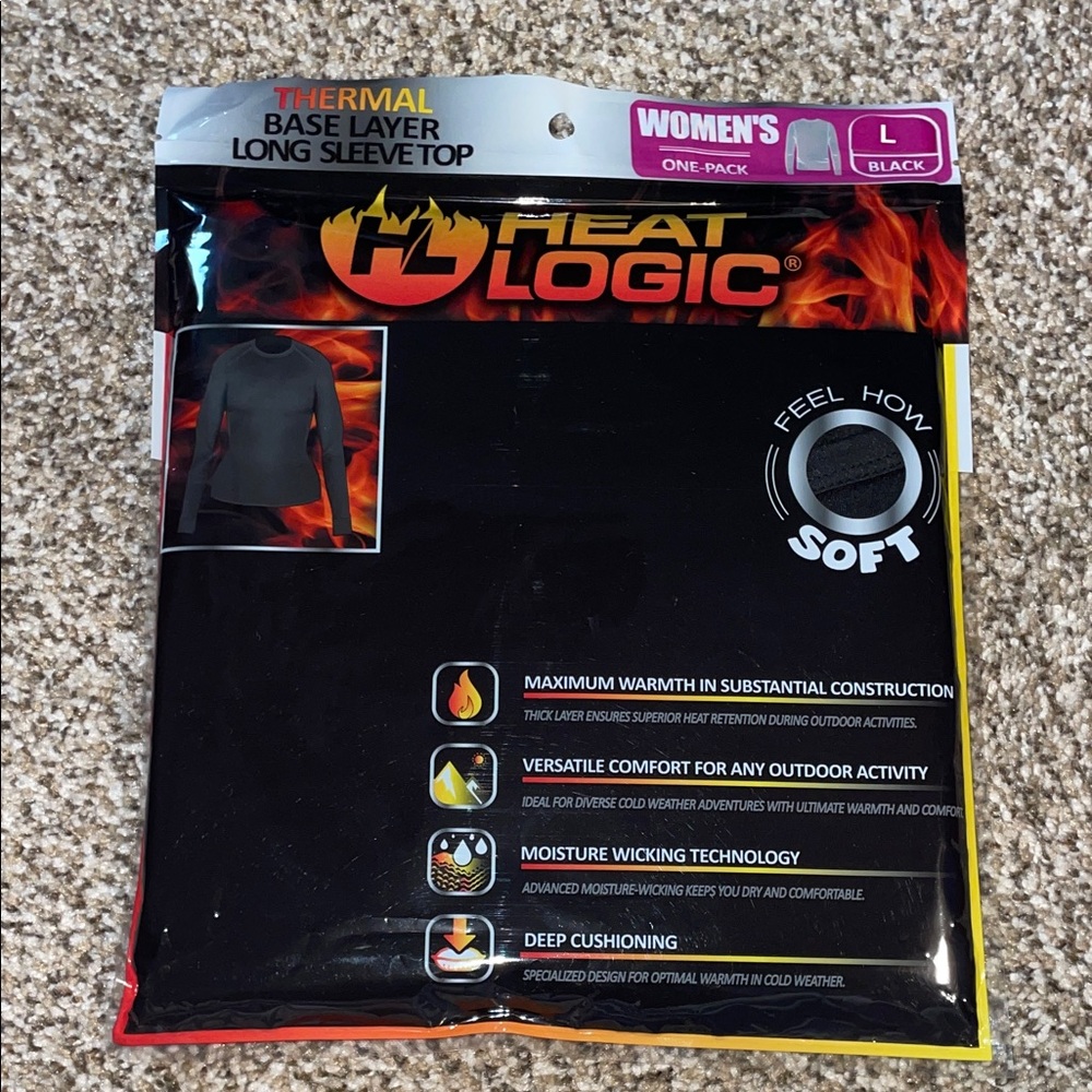 Women's Black Thermal Base Layer Long Sleeve Top